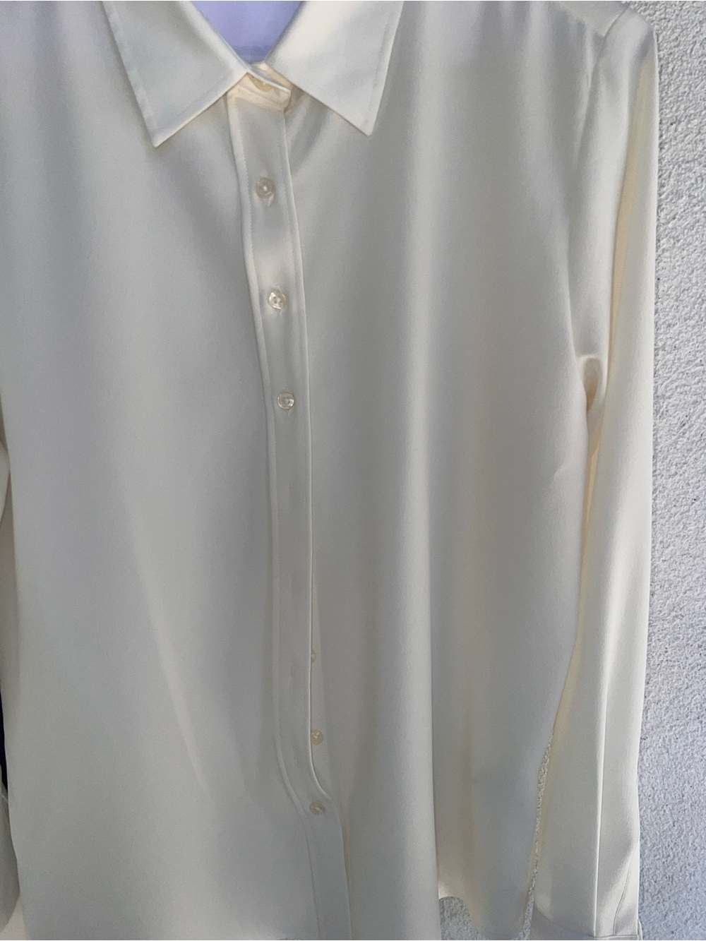 “The Signature Shirt”, Cream blouse, No Gape technology (Retail $160) - Picture 7 of 11